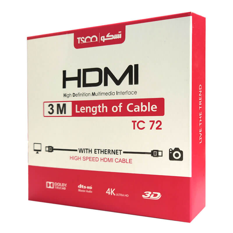 کابل HDMI تسکو مدل TC-72 به طول 3 متر CABLE HDMI TSCO