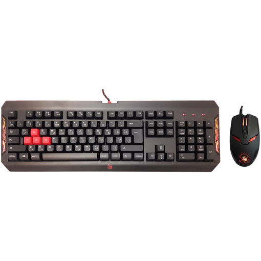 کیبورد و ماوس مخصوص بازی ایفورتک مدل KEYBOARD MOUSE GAMING A4TECH BLOODY Q-1100