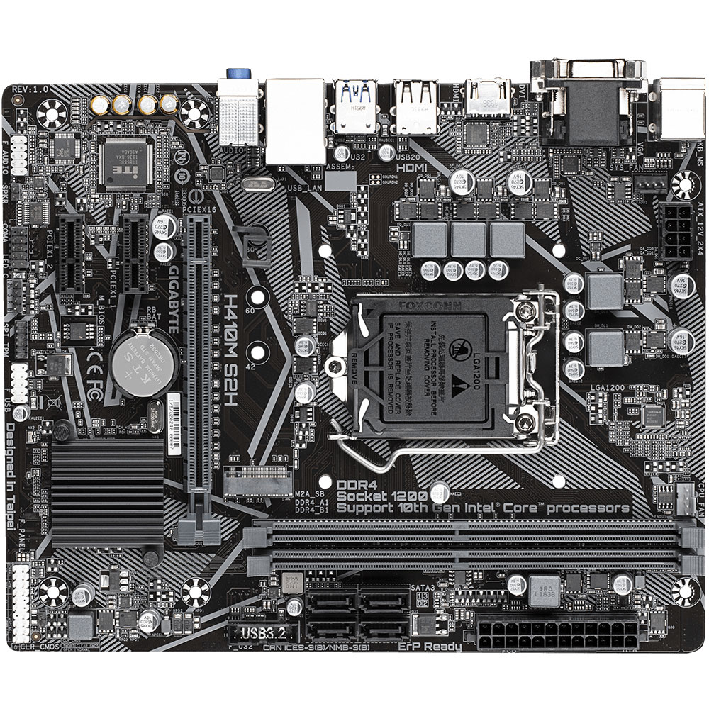 تصویر  مادربرد گیگابایت مدل  MAINBOARD GIGABYTE H410M S2H rev. 1.x