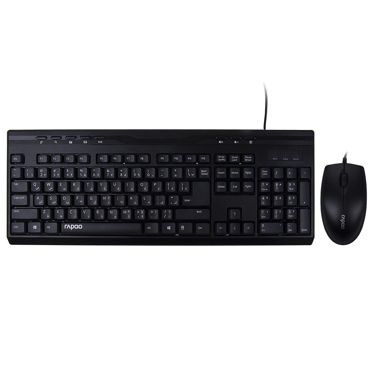 تصویر  کیبورد و ماوس رپو با حروف فارسی مدل KEYBOARD MOUSE RAPOO NX-1710