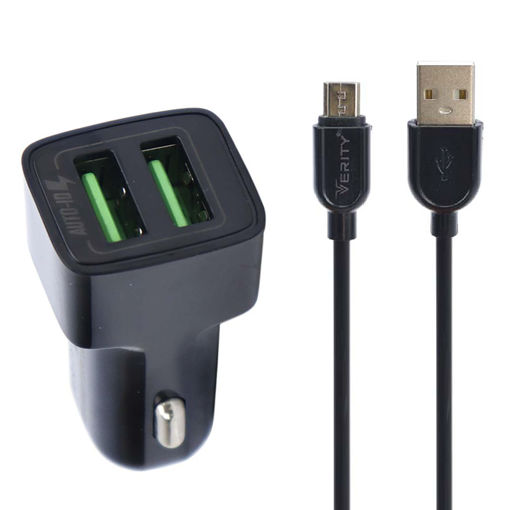 شارژر فندکی وریتی مدل C1114 به همراه کابل تبدیل microUSB