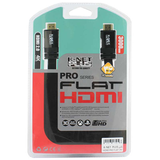 CABLE کابل HDMI کی نت پلاس 3 متر ورژن 2 مدل Knet + PLUSE HDMI 4K