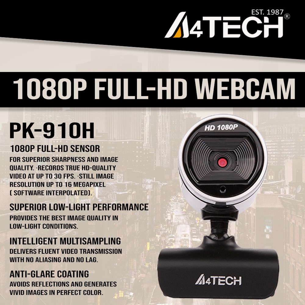 WEBCAM FULL HD 1080 A4TECH وب کم ایفورتک مدل PK 910 h