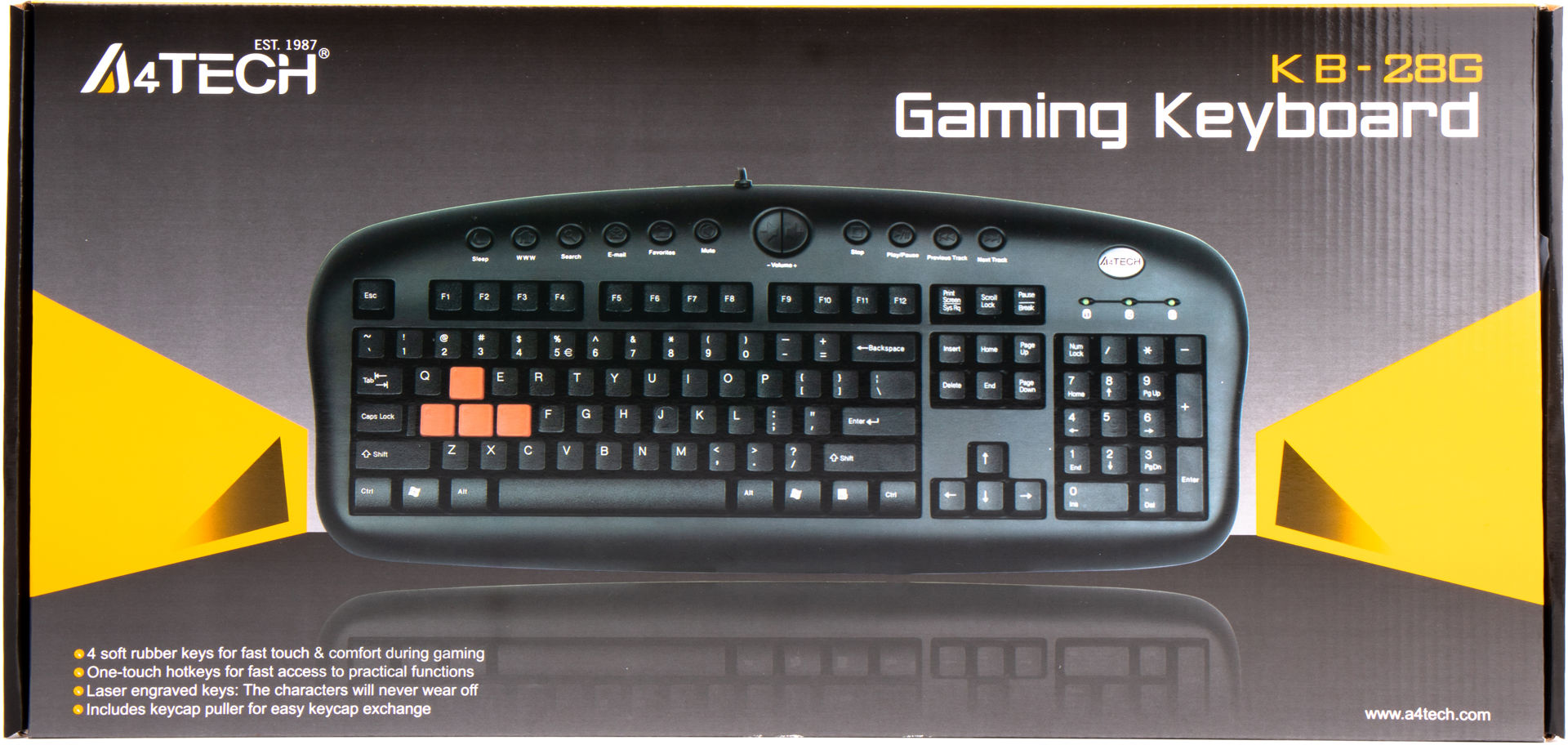 KEYBOARD A4TECH GAMING کیبورد مخصوص بازی ای فورتک مدل KB-28G