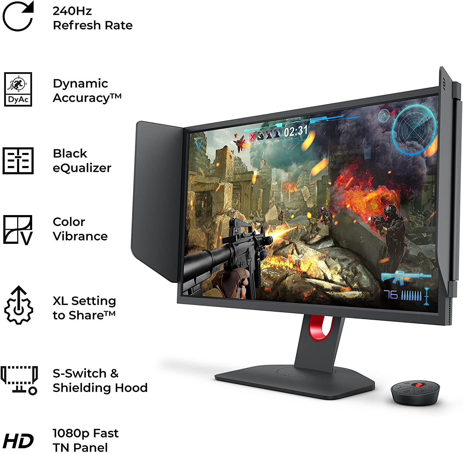 MONITOR GAMING مانیتور گیمینگ بنکیو  24.5 اینچ مدل  BENQ ZOWIE XL2546K