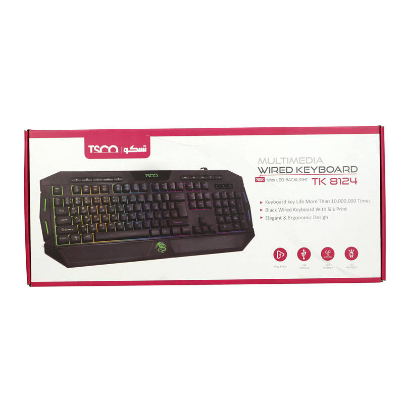 کیبورد گیمینگ تسکو مدل KEYBOARD GAMING TSCO TK 8124