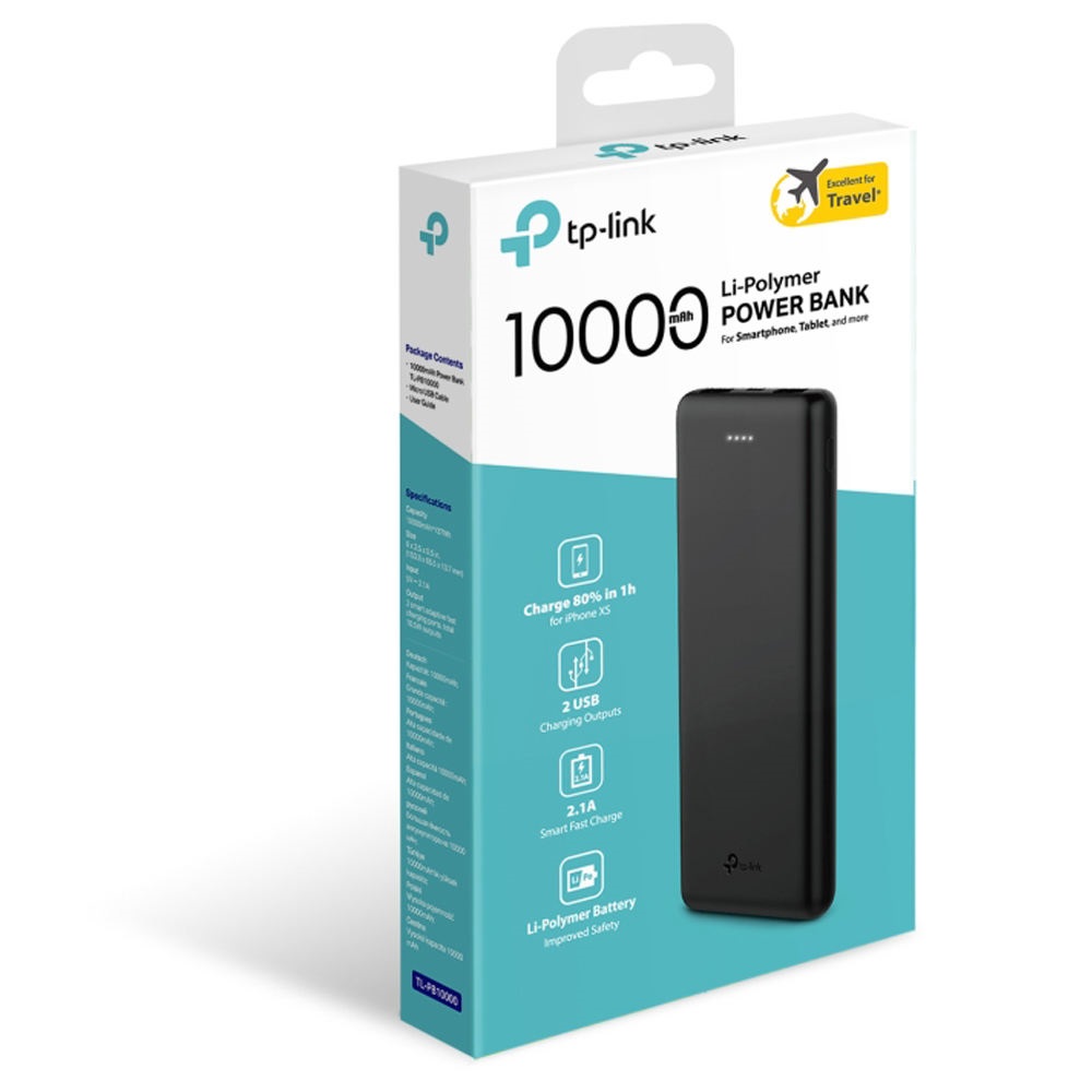 شارژر همراه تی پی لینک مدل TPLINK TL- PB10000 ظرفیت 10000 میلی آمپر ساعت