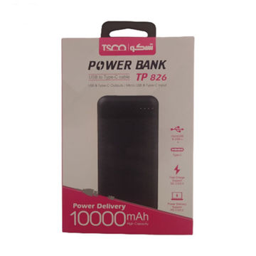 شارژر همراه تسکو مدل POWERBANK TSCO TP 826 ظرفیت 10000 میلی آمپر ساعت