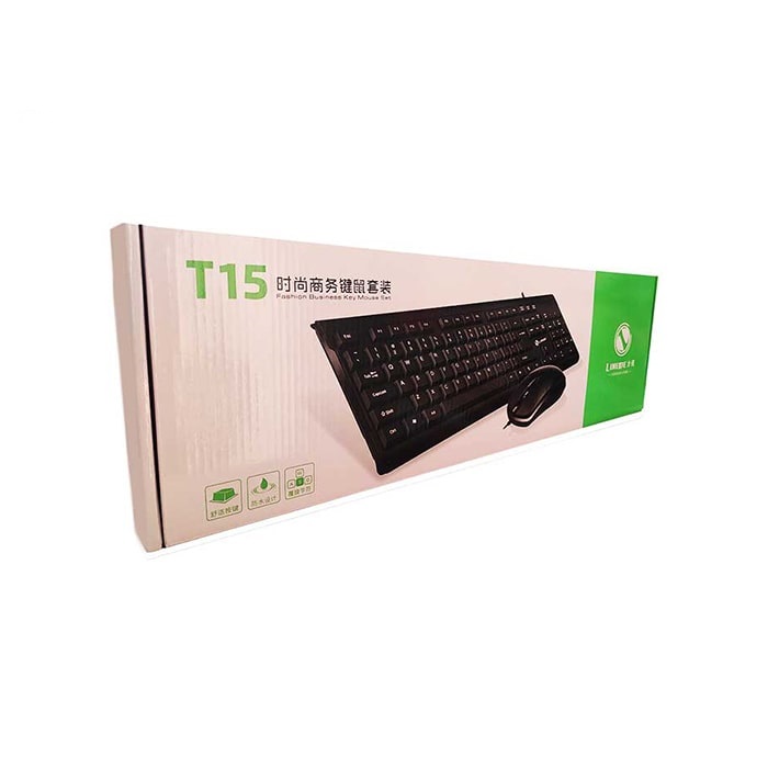 کیبورد و ماوس سیم دار مدل KEYBOARD MOUSE T-15