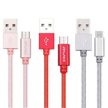 خرید،قیمت و مشخصات کابل تبدیل USB به microUSB اوی AWEI پاوربانکی مدل CL-10 به طول 0.3 متر - قائم آی تی