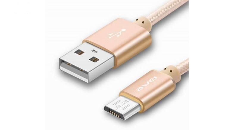 خرید بهترین کابل تبدیل USB به microUSB اوی AWEI پاوربانکی مدل CL-10 به طول 0.3 متر