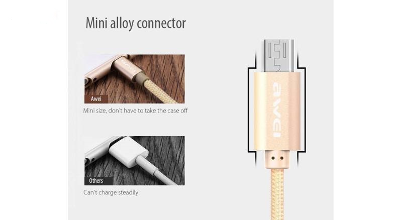 کابل تبدیل USB به microUSB اوی AWEI پاوربانکی مدل CL-10 به طول 0.3 متر