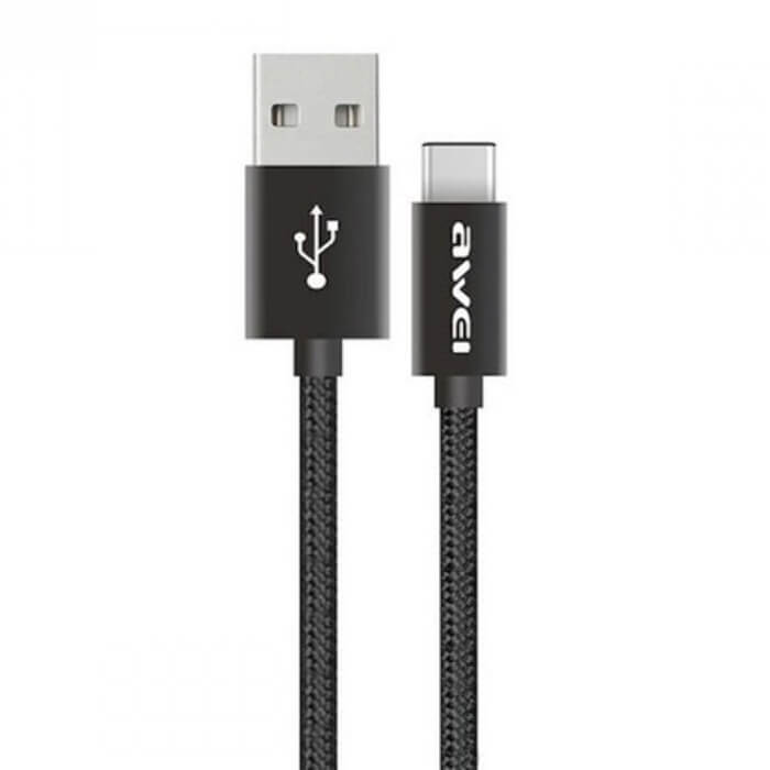 بهترین قیمت کابل تبدیل USB به Type-C اوی AWEI پاوربانکی مدل CL-85 به طول 0.3 متر