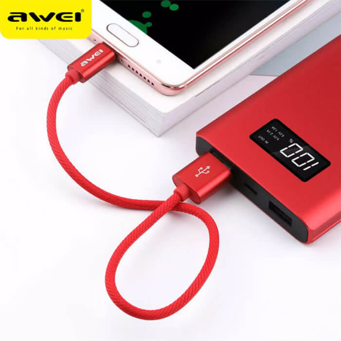 کابل تبدیل USB به Type-C اوی AWEI پاوربانکی مدل CL-85 به طول 0.3 متر