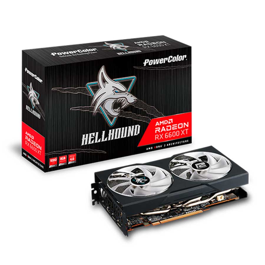 کارت گرافیک برند پاورکالر مدل Power Color Hellhound AMD Radeon RX 6600 XT 8GB GDDR6 Graphics Card