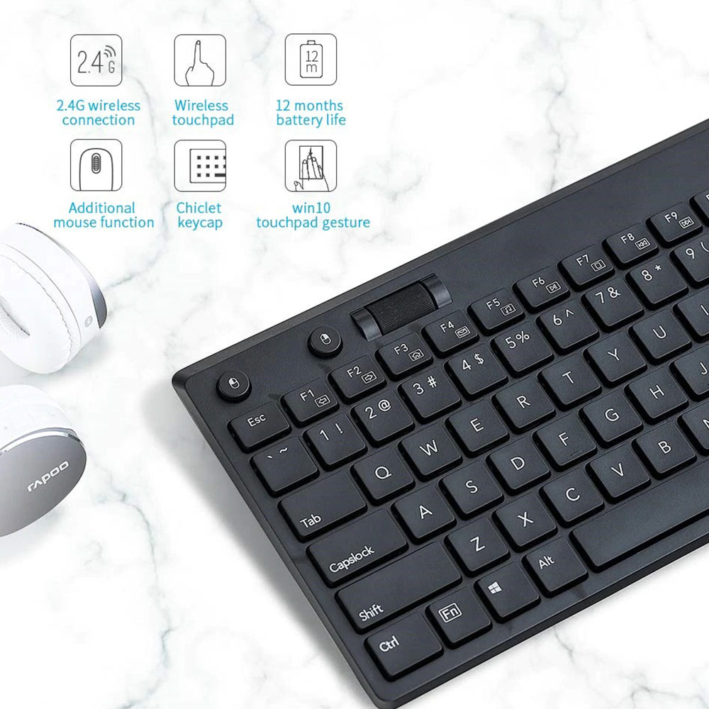 کیبورد بی سیم تاچ پد دار رپو مدل KEYBOARD WIRELESS RAPOO K-2800