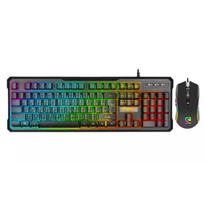 کیبورد و ماوس مخصوص بازی گرین مدل KEYBOARD MOUSE GAMING GREEN GKM-650 RGB