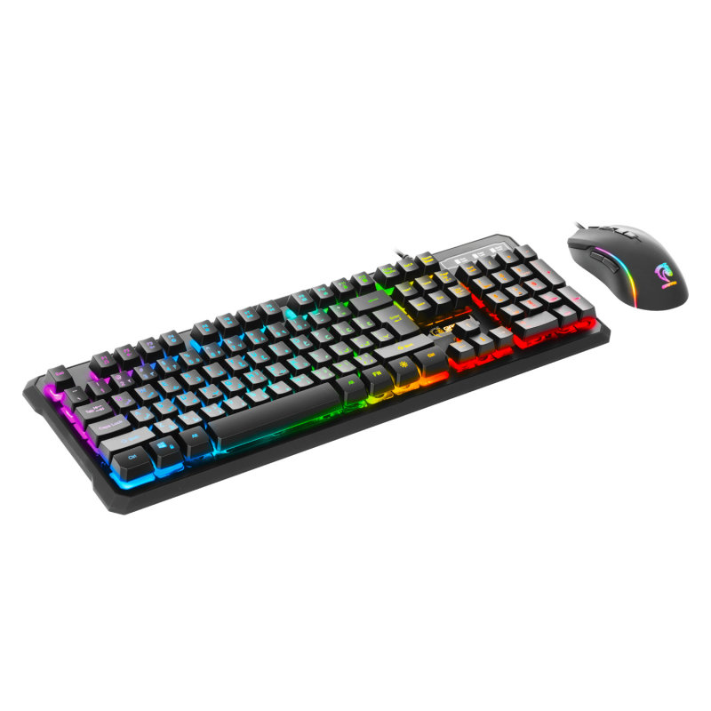 کیبورد و ماوس مخصوص بازی گرین مدل KEYBOARD MOUSE GAMING GREEN GKM-650 RGB