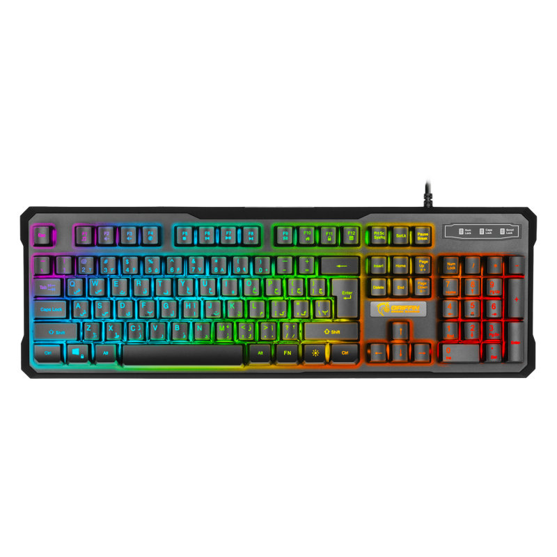 کیبورد و ماوس مخصوص بازی گرین مدل KEYBOARD MOUSE GAMING GREEN GKM-650 RGB