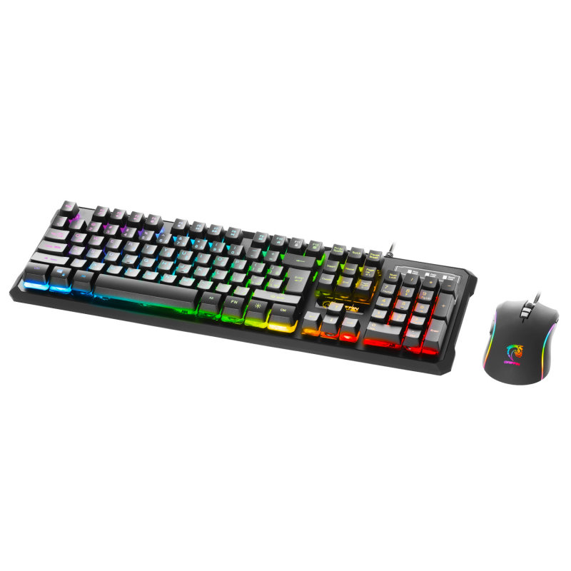 کیبورد و ماوس مخصوص بازی گرین مدل KEYBOARD MOUSE GAMING GREEN GKM-650 RGB