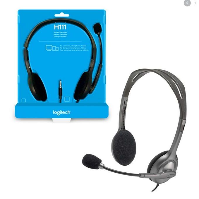 خرید و قیمت هدست با سیم  لاجیتک مدل HEADSET LOGITECH  H111 در قائم آی تی