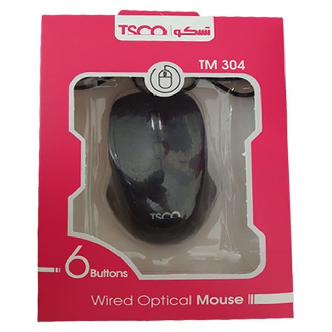 ماوس سیم دار تسکو مدل MOUSE TSCO TM-304