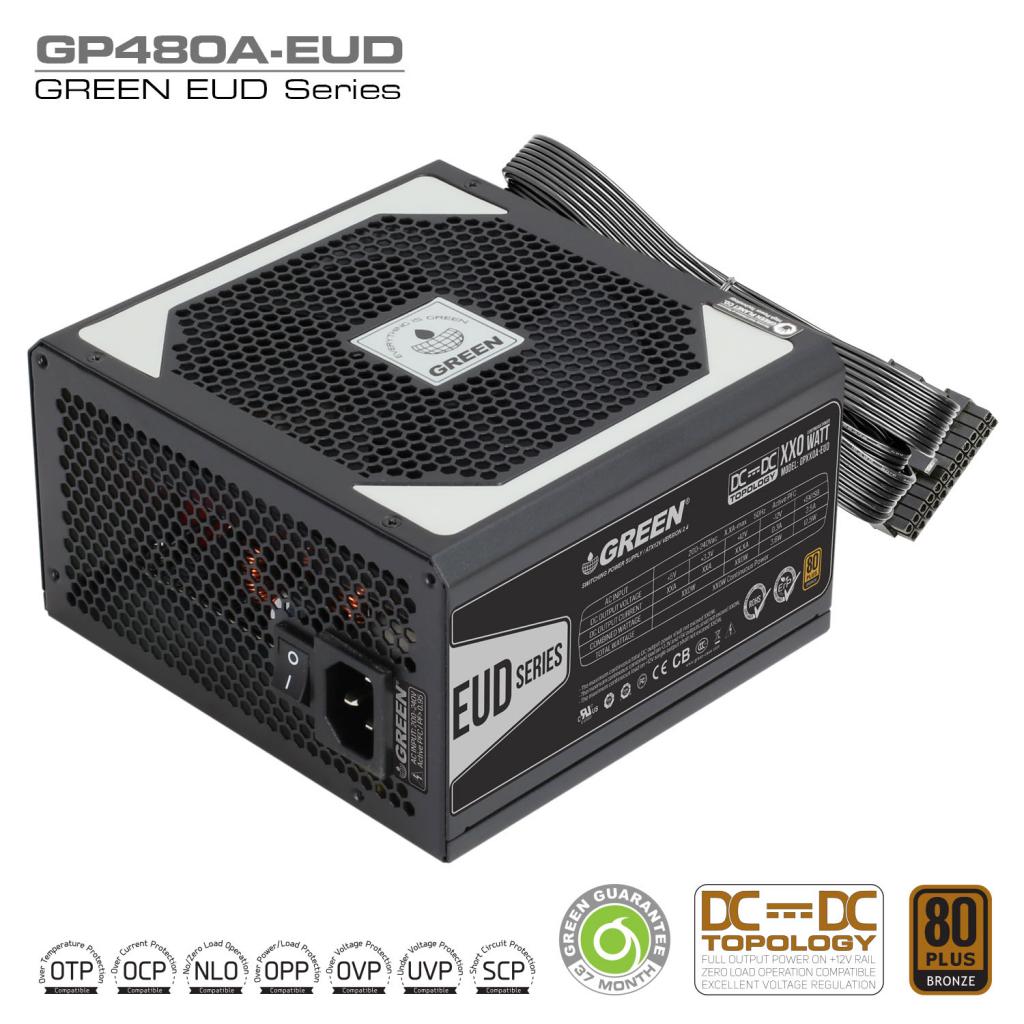 منبع تغذیه کامپیوتر گرین مدل POWER GREEN GP-480W EUD