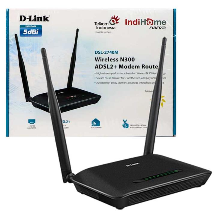 مودم روتر +ADSL2 دی لینک 2 آنتن مدل MODEM ROUTER WIFI D-LINK 2740M