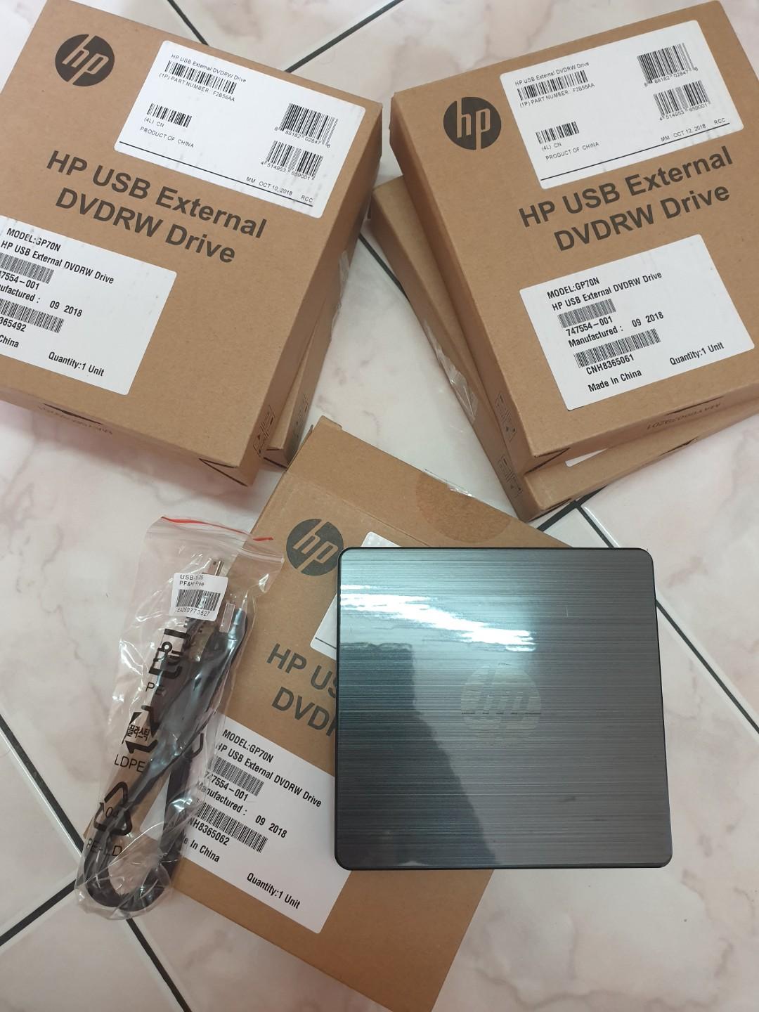 بهترین قیمت درایو نوری اکسترنال اچ پی مدل HP USB EXTRENAL DVD/RW GP-70