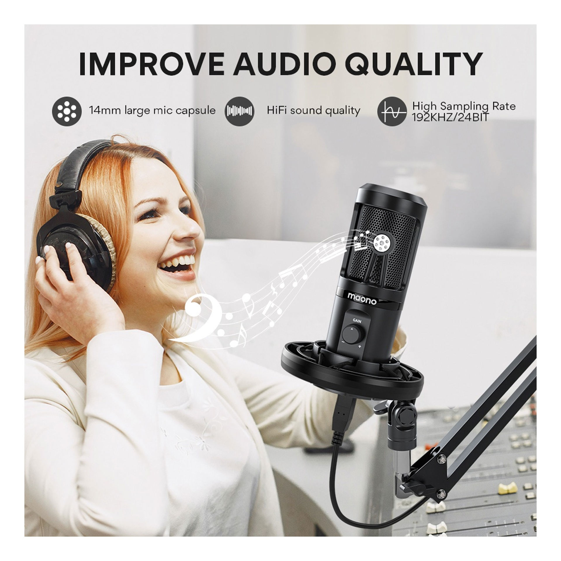 میکروفون استودیویی ماونو مدل MICROPHONE MAONO AU-PM461 S