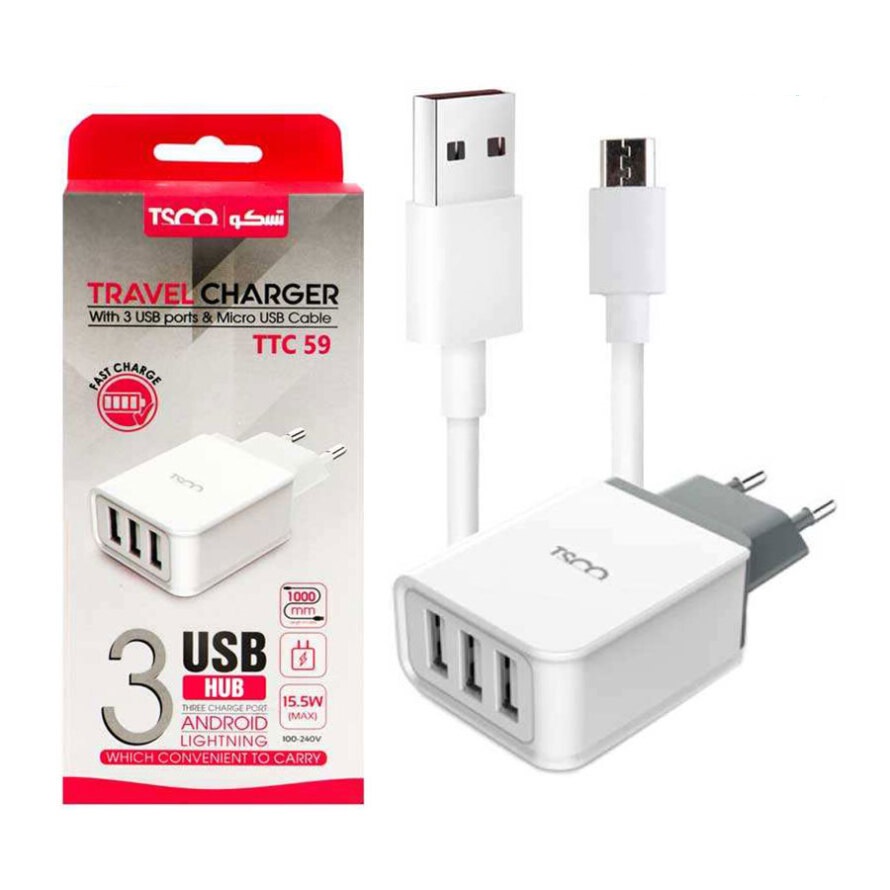 شارژر دیواری تسکو مدل WALL CHARGER TSCO TTC-59