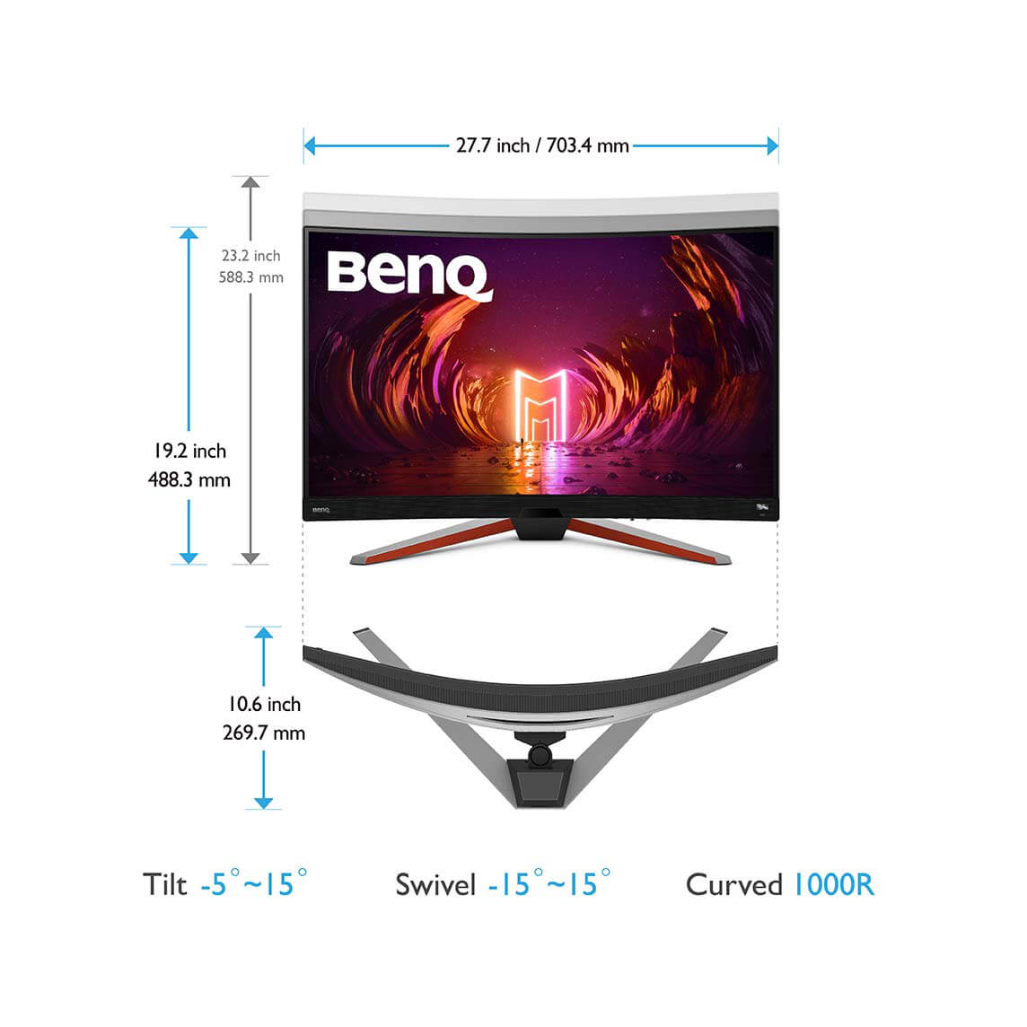 مانیتور مخصوص بازی بنکیو سایز 31.5 اینچ مدل MONITOR GAMING BENQ EX-3210 R