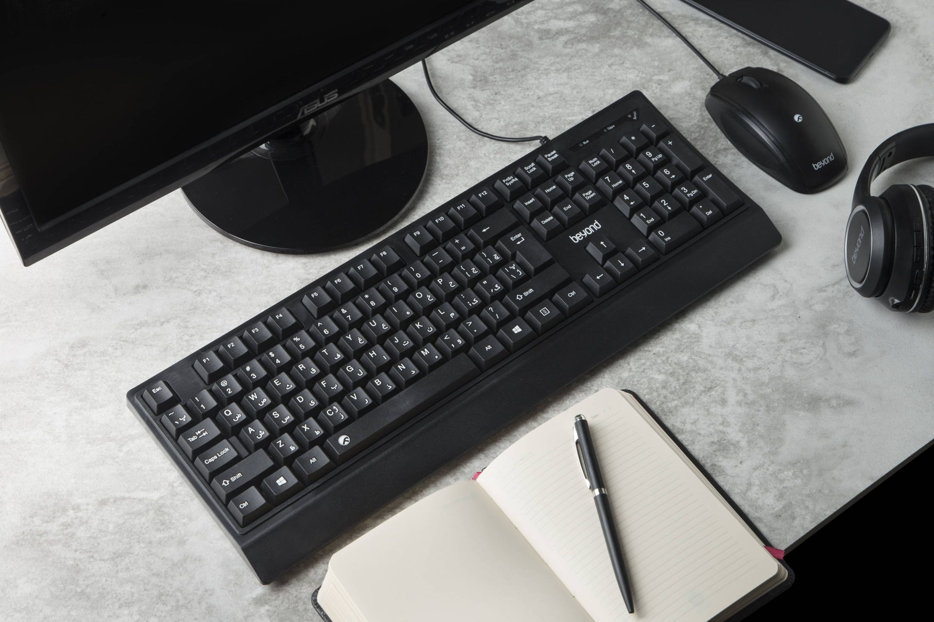 کیبورد و ماوس با سیم برند بیاند مدل KEYBOARD MOUSE BEYOND 6220