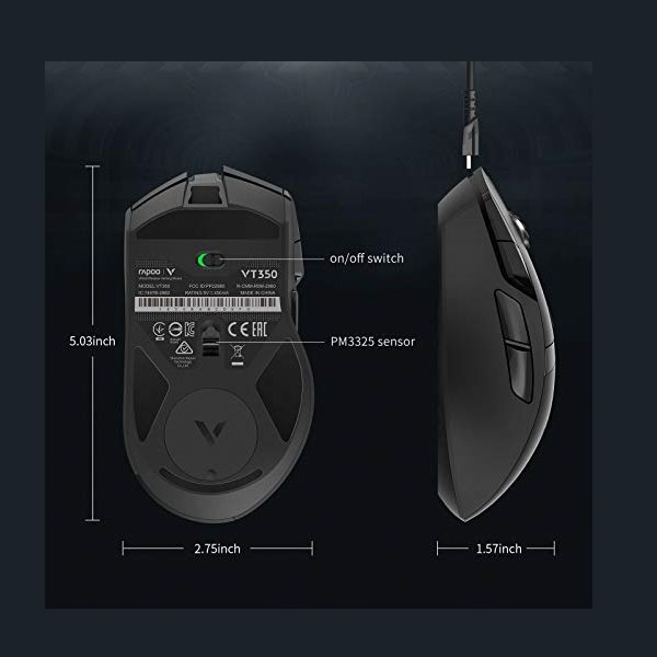 ماوس مخصوص بازی رپو مدل MOUSE GAMING RAPOO VT-350 C