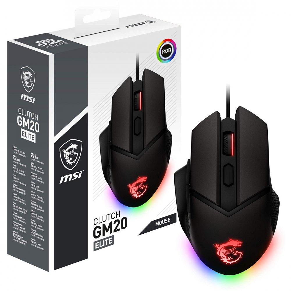 ماوس مخصوص بازی ام اس آی مدل MOUSE GAMING MSI CLUTCH GM-20 ELIT