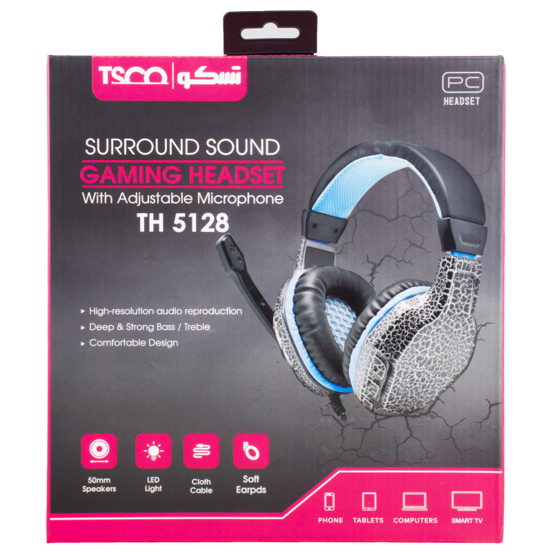 هدست مخصوص بازی تسکو مدل HEADSET GAMING TSCO TH-5128