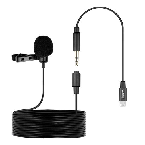 میکروفون سیم دار یقه ای بویا با رابط لایتنینگ مدل MICROPHONE BOYA BY-M2