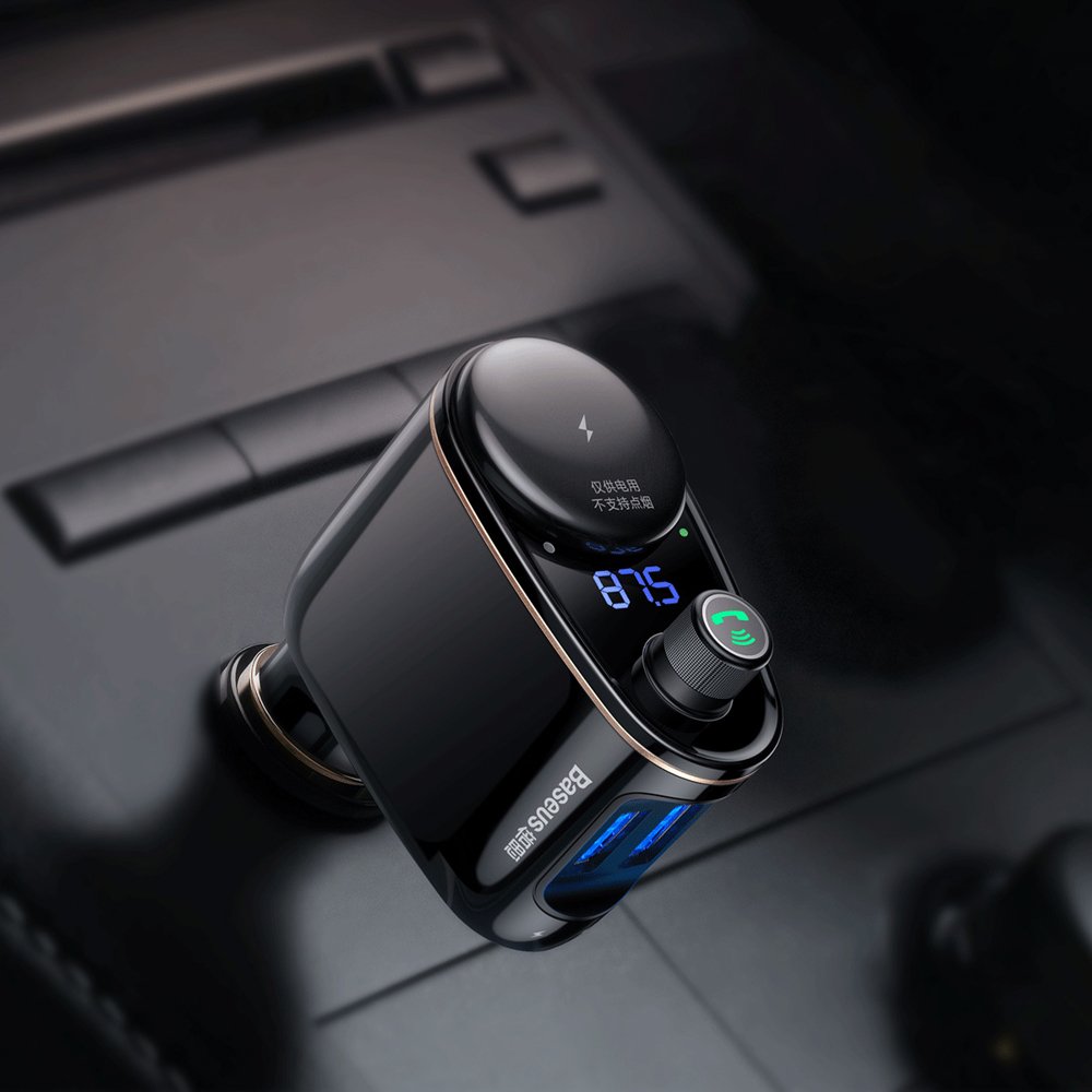 شارژر فندکی و اف ام پلیر خودرو بیسوس مدل CAR CHARGER BASEUS MP3 VEHICLE RH-01