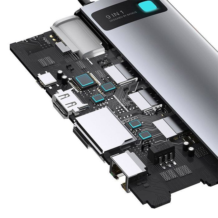 هاب 9 پورت USB Type-C بیسوس مدل BASEUS CAHUB-CU0G