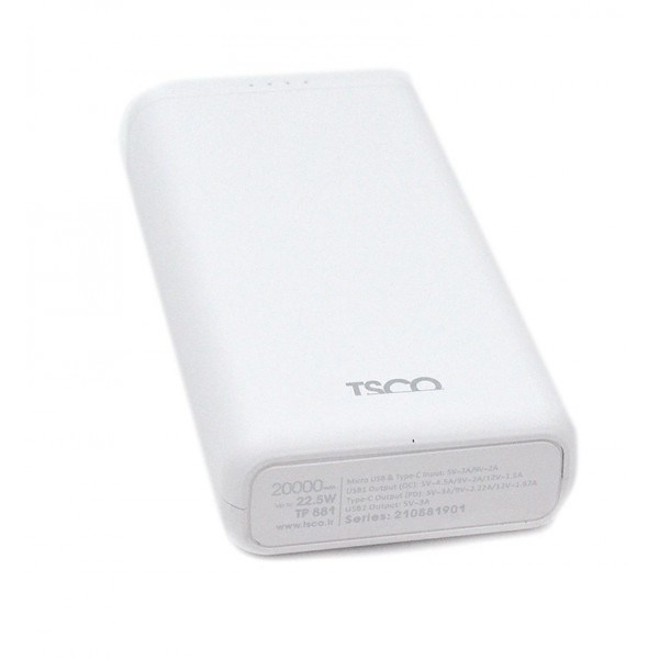 شارژر همراه تسکو مدل POWER BANK TSCO TP-881 20000mAh