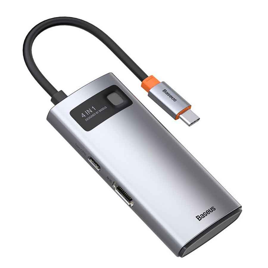 هاب 4 پورت USB Type-C بیسوس مدل BASEUS CAHUB-CY0G توان 100 وات