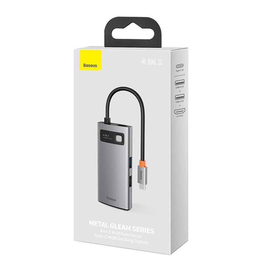 هاب 4 پورت USB Type-C بیسوس مدل BASEUS CAHUB-CY0G توان 100 وات