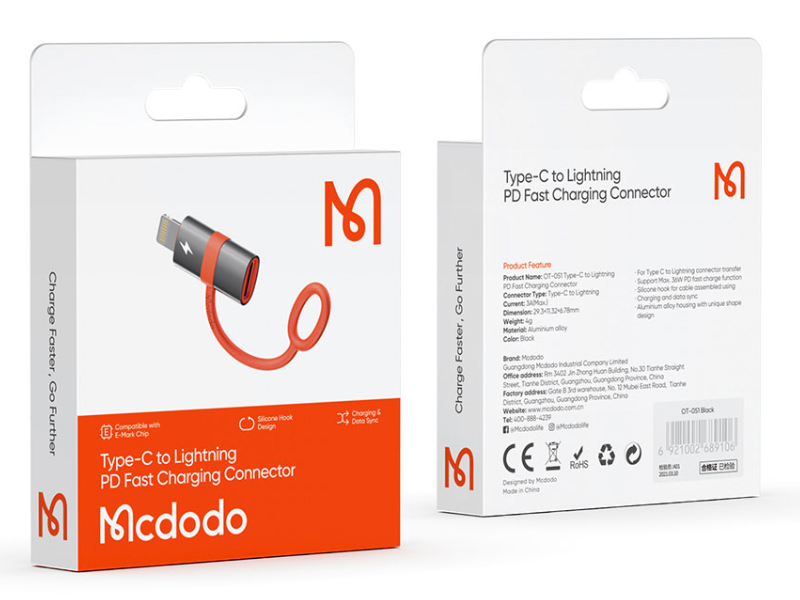 تبدیل OTG تایپ سی به لایتنینگ فست شارژ مک دودو مدل FAST CHARGING MCDODO TYPE-C TO LIGHTNING OT-0510