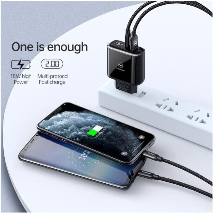 شارژر دیواری فست شارژ به همراه کابل شارژ مک دودو مدل CHARGER FAST MCDODO CH-7171 توان 20 وات