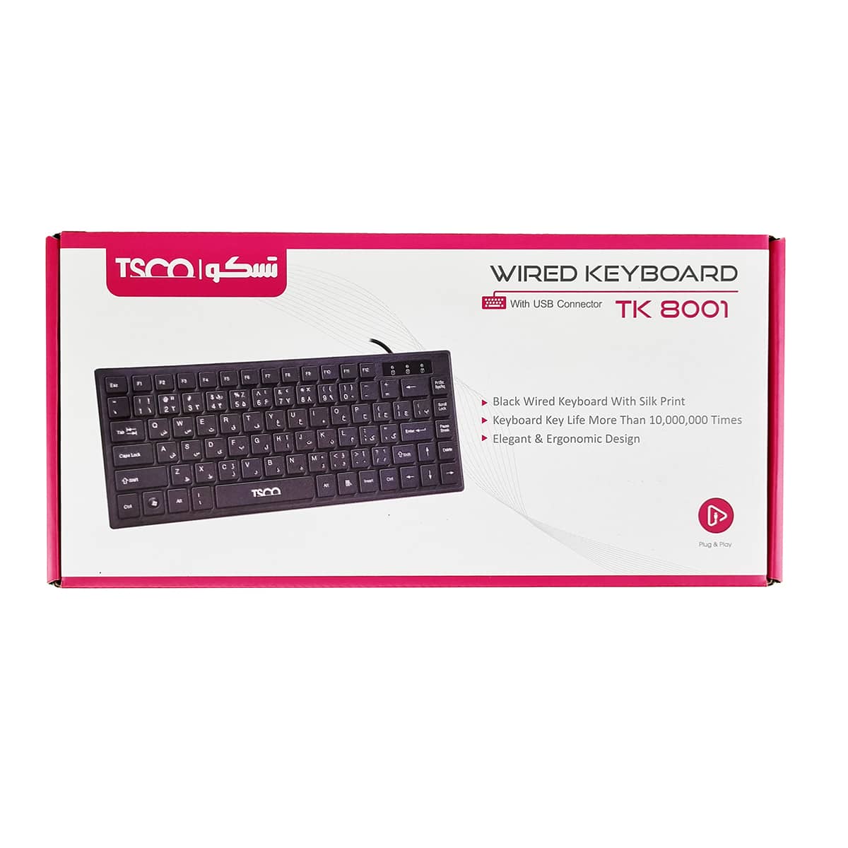 کیبورد سیمدار مینی تسکو مدل KEYBOARD MINI TSCO 8001