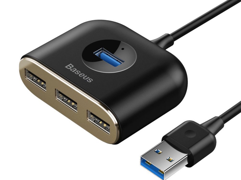 بهترین قیمت هاب شارژر چهار پورت بیسوس BASEUS SQUARE ROUND USB3.0 HUB CAHUB-AY01