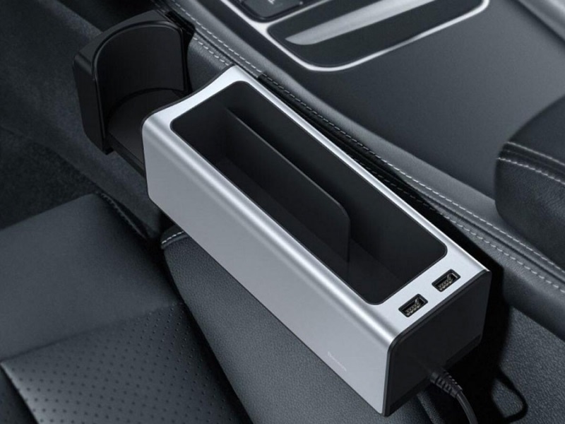 جعبه نظم دهنده داخل خودرو و هاب شارژر بیسوس مدل BASEUS CAR ORGANIZER CRCWH-A01 به همراه جا لیوانی