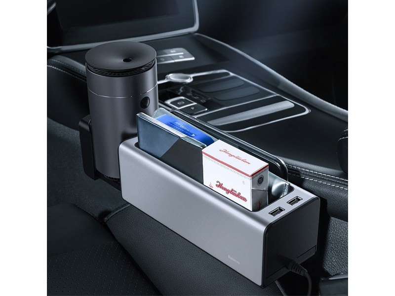 جعبه نظم دهنده داخل خودرو و هاب شارژر بیسوس مدل BASEUS CAR ORGANIZER CRCWH-A01 به همراه جا لیوانی