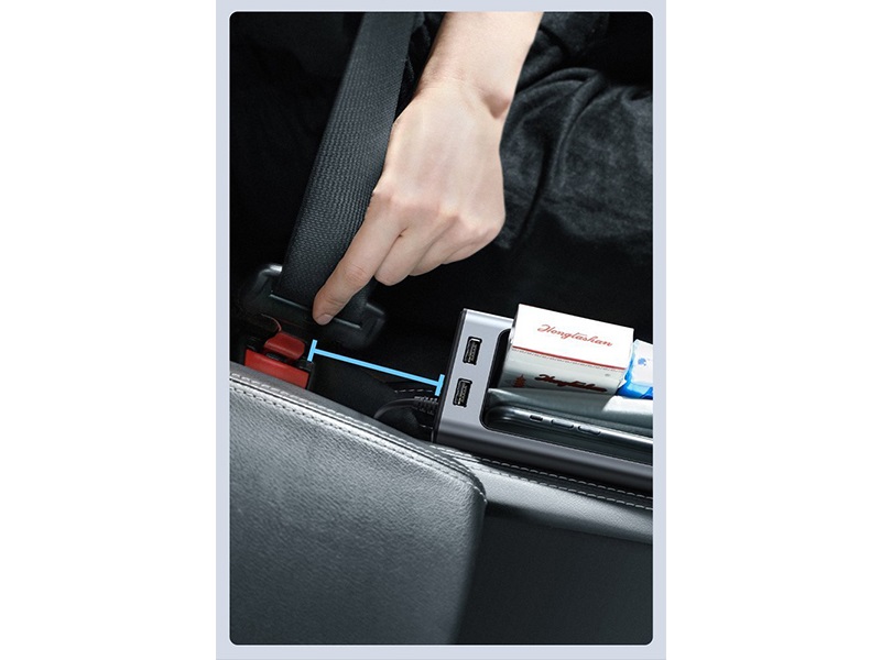 جعبه نظم دهنده داخل خودرو و هاب شارژر بیسوس مدل BASEUS CAR ORGANIZER CRCWH-A01 به همراه جا لیوانی