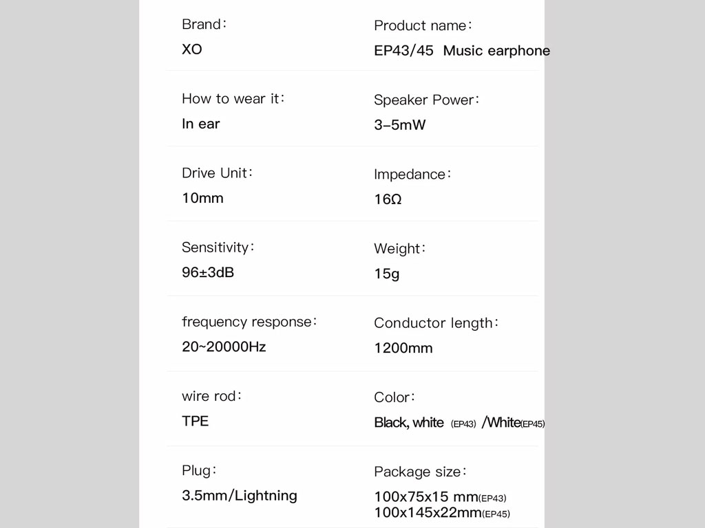 Xo EP-54 Lightning Wired Handsfree